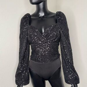 Windsor Black Sequin Bodysuit